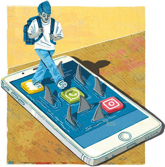 cartoons about cell phone addiction